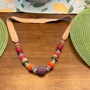 Vibrant Multicolor Beaded Necklace brand twine and twig worn once